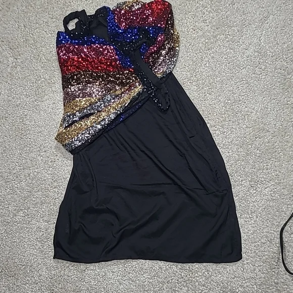 Women's GAP “Crazy Stripe” Sequin Party Holiday Cocktail Dress Size Small - Picture 11 of 12